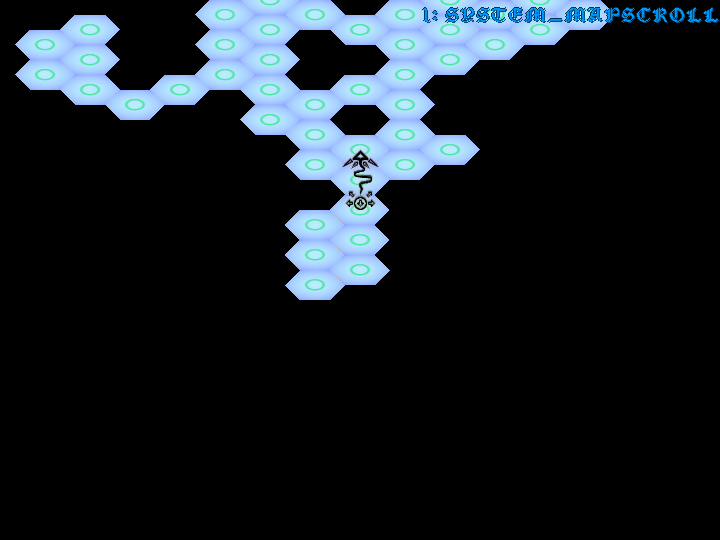 a hexagonal map with a cursor, which is upside down